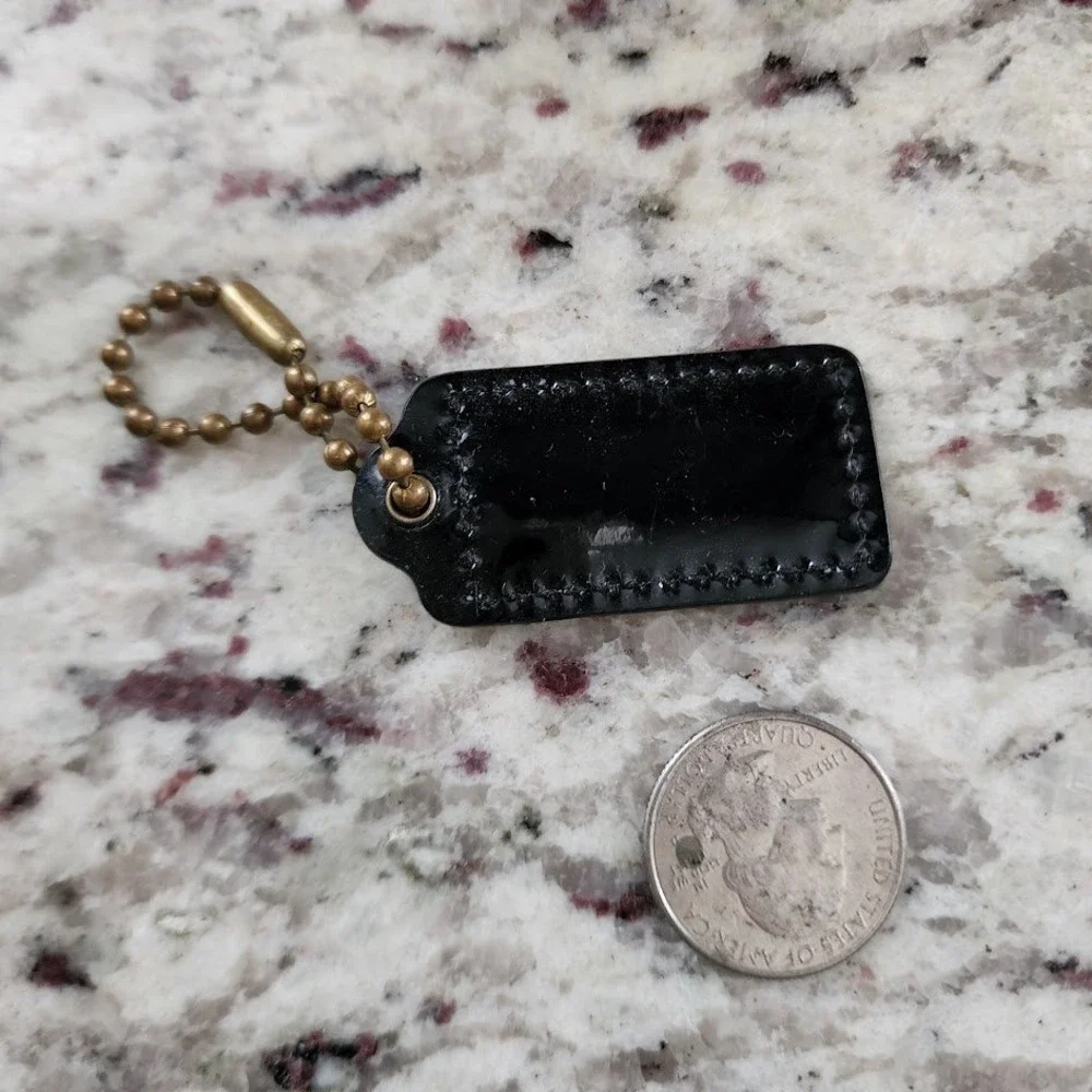 COACH Y2K Poppy Small Replacement Hangtag Black Patent Leather Bag Charm
